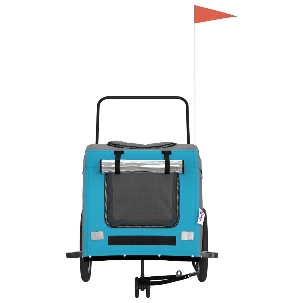 8720845769475_g_en_hd_2 vidaXL Pet Bike Trailer Blue and Grey Oxford Fabric and Iron - Image 4