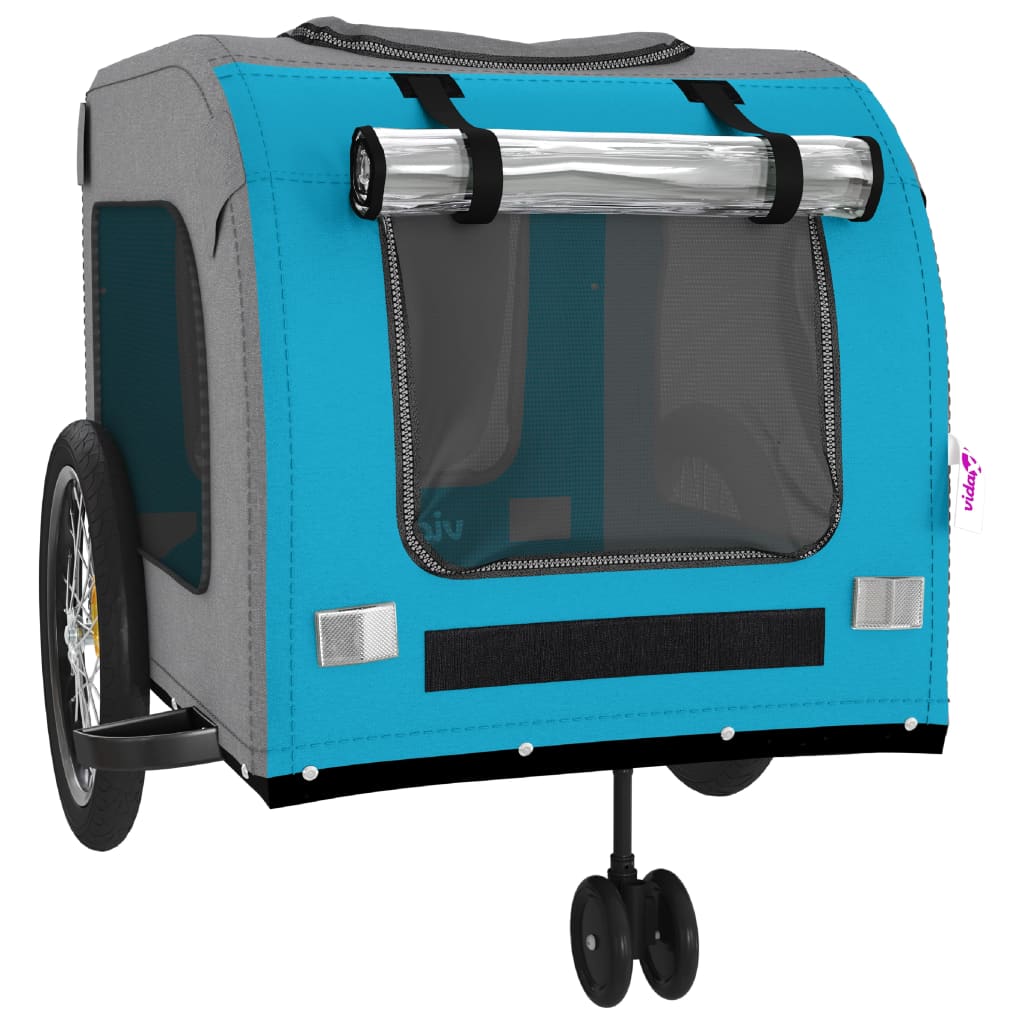 8720845769475_g_en_hd_3 vidaXL Pet Bike Trailer Blue and Grey Oxford Fabric and Iron - Image 5