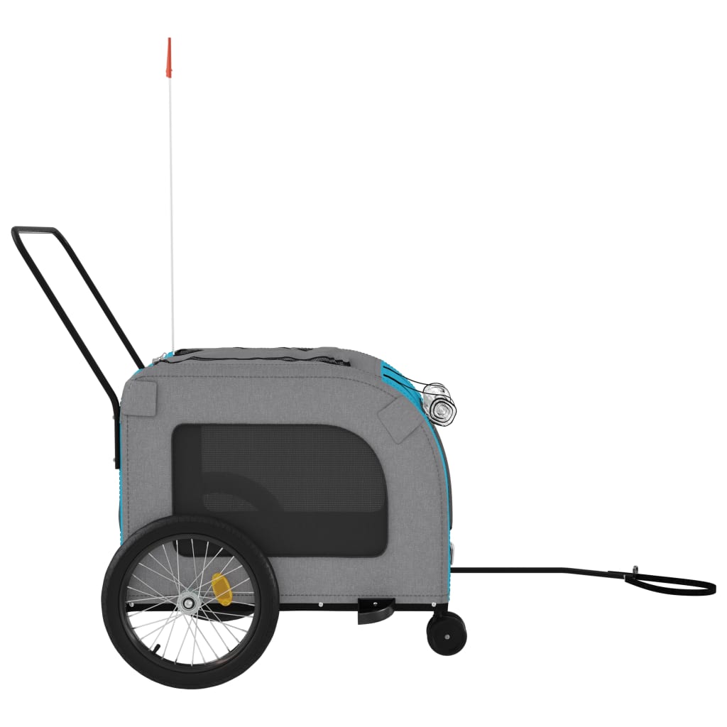 8720845769475_g_en_hd_4 vidaXL Pet Bike Trailer Blue and Grey Oxford Fabric and Iron - Image 6