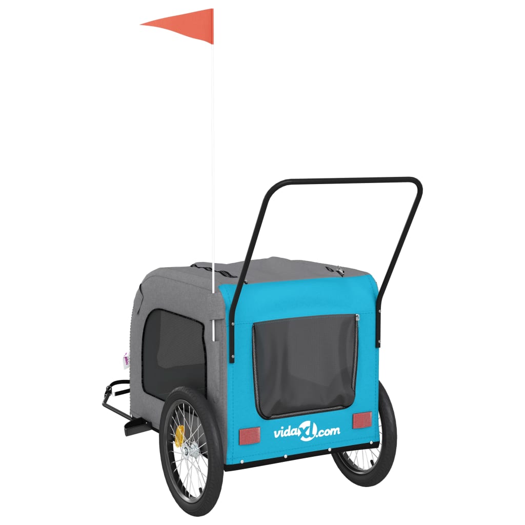 8720845769475_g_en_hd_6 vidaXL Pet Bike Trailer Blue and Grey Oxford Fabric and Iron - Image 8
