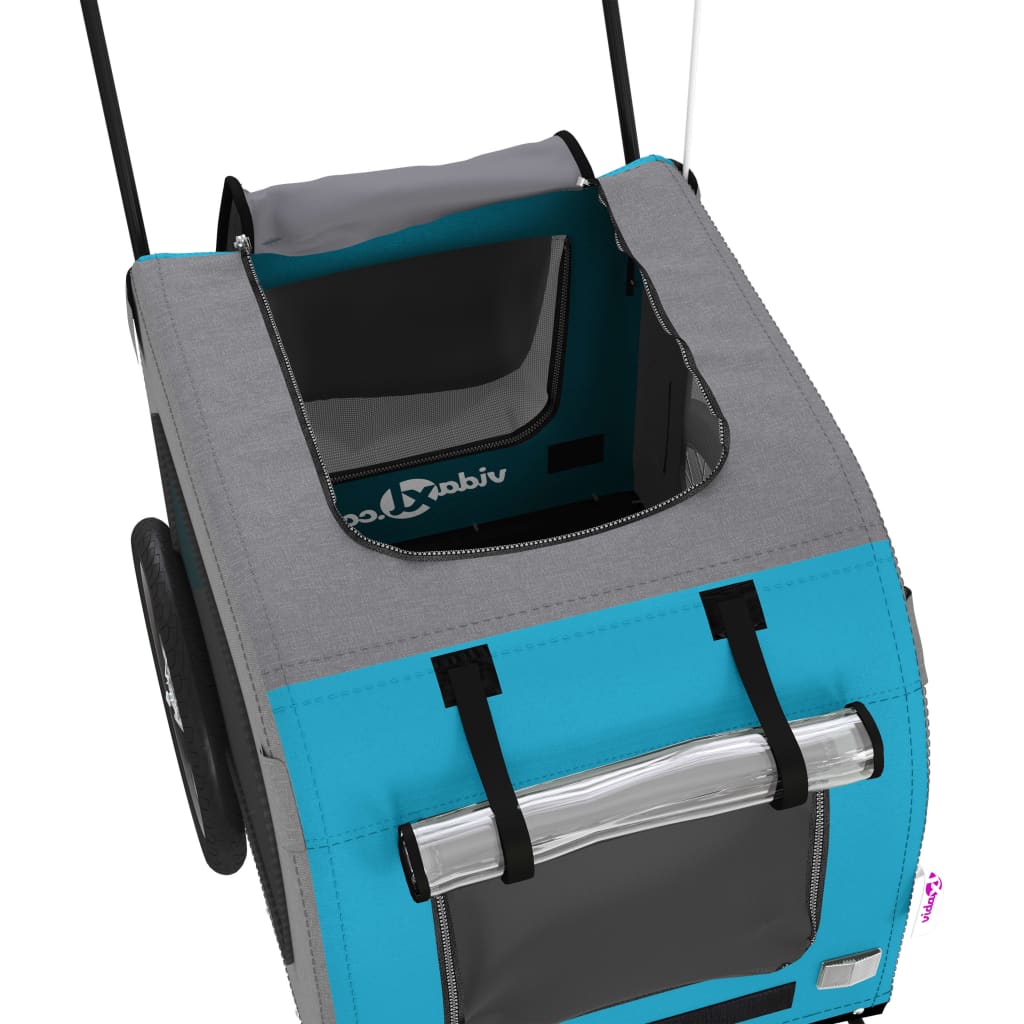 8720845769475_g_en_hd_8 vidaXL Pet Bike Trailer Blue and Grey Oxford Fabric and Iron - Image 10