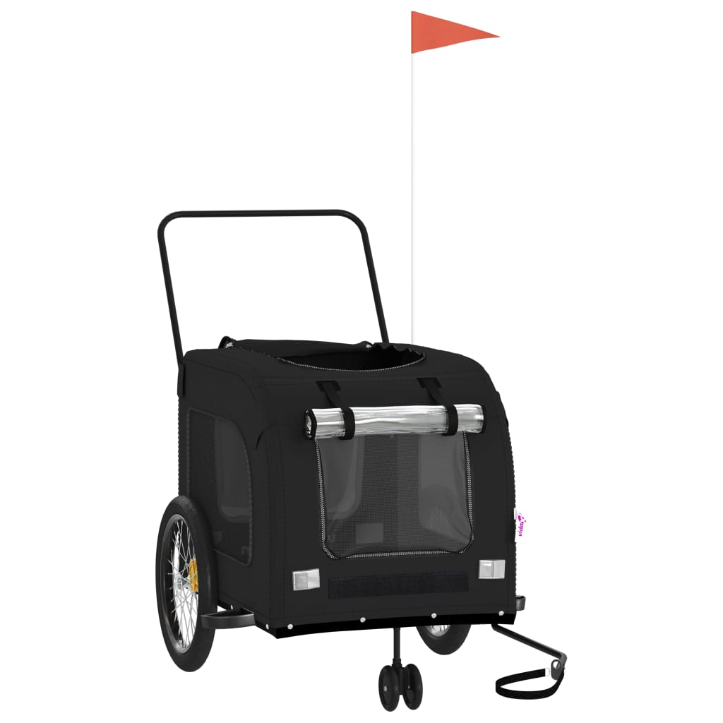 8720845769482_g_en_hd_1 vidaXL Pet Bike Trailer Black Oxford Fabric and Iron - Image 3