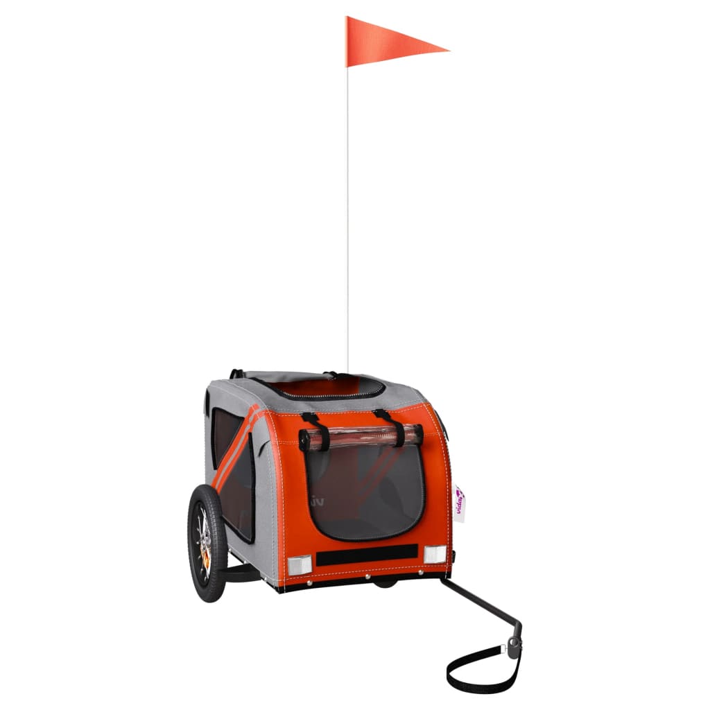 8720845769505_g_en_hd_1 vidaXL Pet Bike Trailer Orange and Grey Oxford Fabric and Iron - Image 3