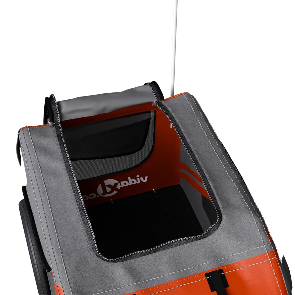 8720845769505_g_en_hd_5 vidaXL Pet Bike Trailer Orange and Grey Oxford Fabric and Iron - Image 7