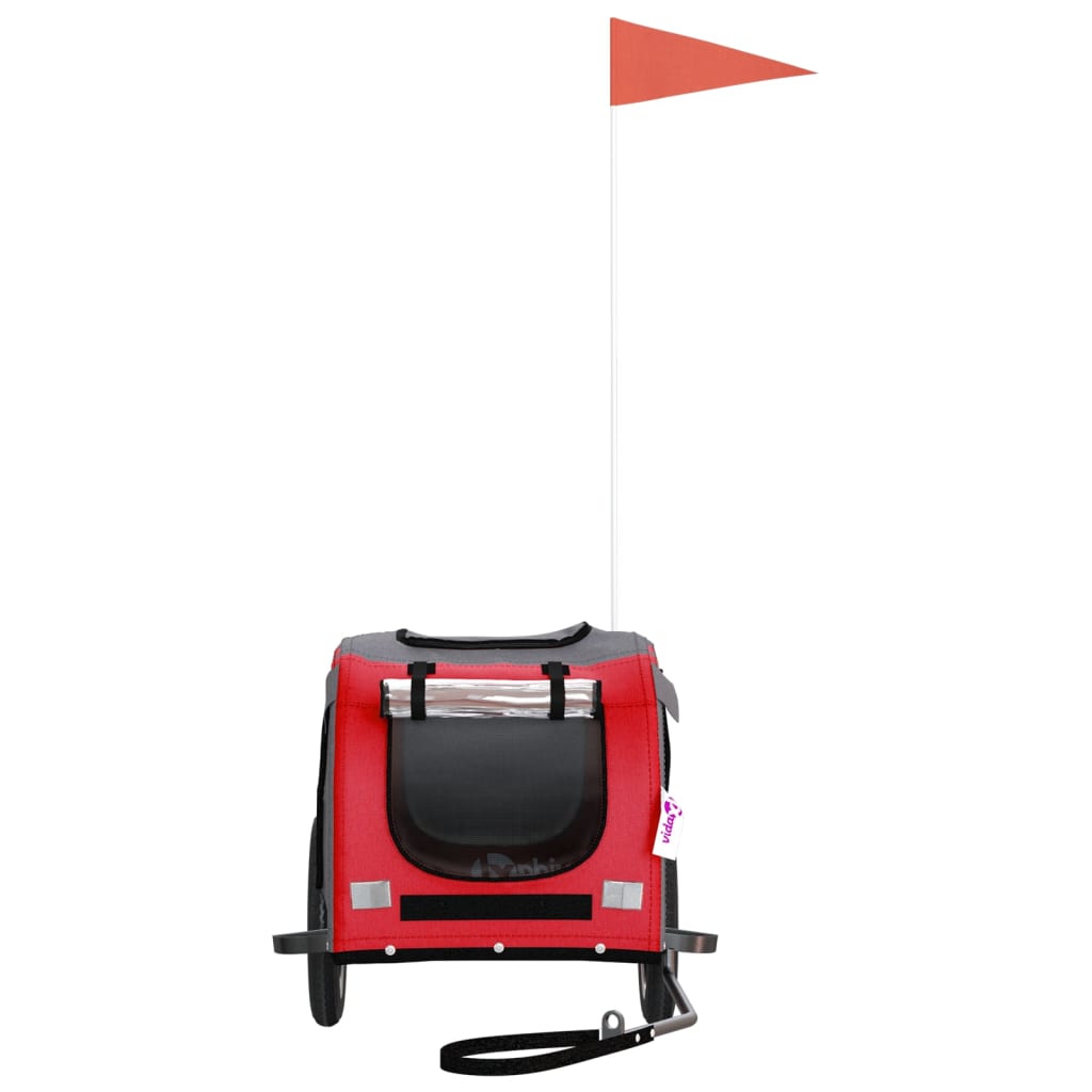 8720845769512_g_en_hd_2 vidaXL Pet Bike Trailer Red and Grey Oxford Fabric and Iron - Image 4