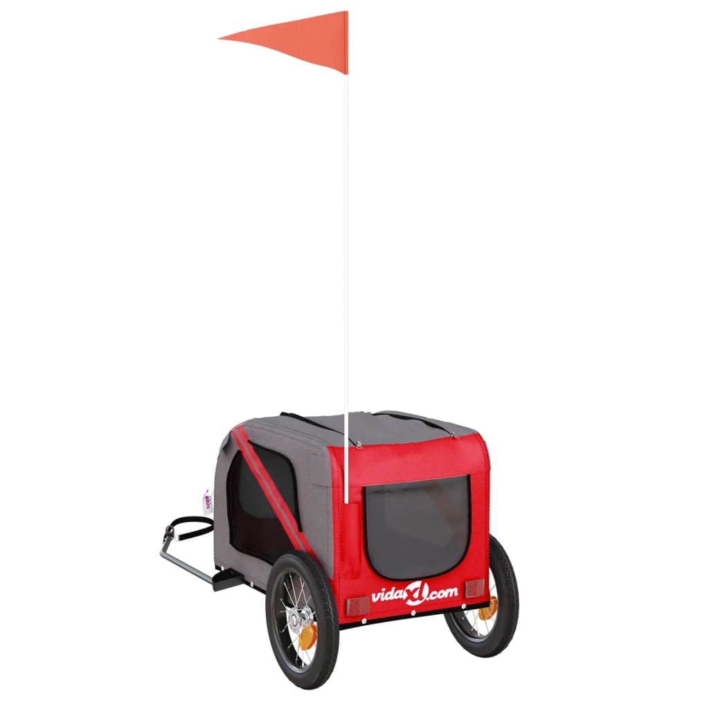 8720845769512_g_en_hd_6 vidaXL Pet Bike Trailer Red and Grey Oxford Fabric and Iron - Image 8