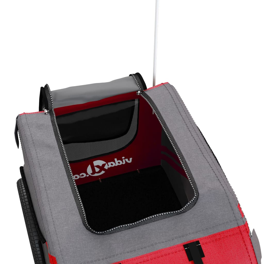 8720845769512_g_en_hd_7 vidaXL Pet Bike Trailer Red and Grey Oxford Fabric and Iron - Image 9