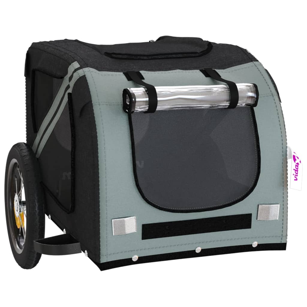 8720845769529_g_en_hd_3 vidaXL Pet Bike Trailer Grey and Black Oxford Fabric and Iron - Image 5