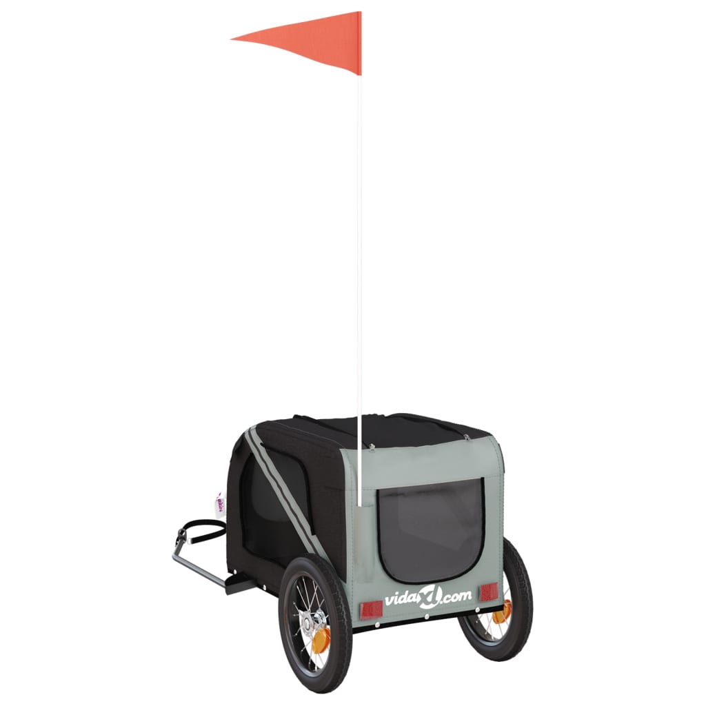 8720845769529_g_en_hd_6 vidaXL Pet Bike Trailer Grey and Black Oxford Fabric and Iron - Image 8