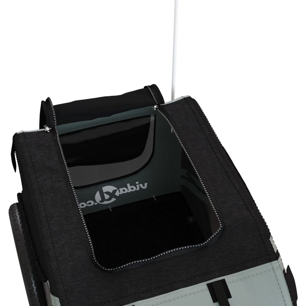 8720845769529_g_en_hd_7 vidaXL Pet Bike Trailer Grey and Black Oxford Fabric and Iron - Image 9