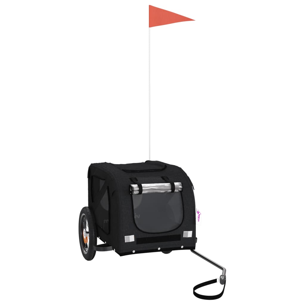 8720845769550_a_en_hd_1 vidaXL Pet Bike Trailer Black Oxford Fabric and Iron - Image 2