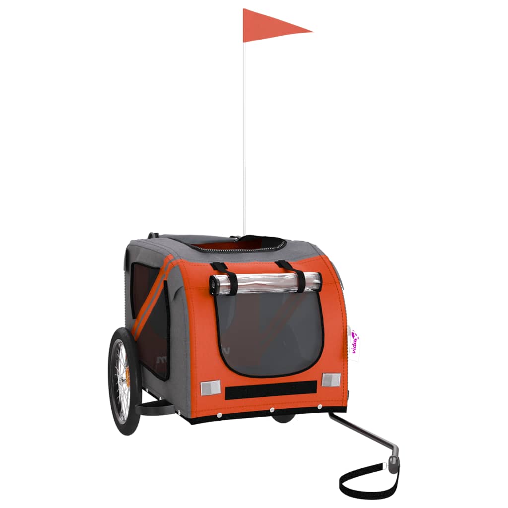8720845769642_g_en_hd_1 vidaXL Pet Bike Trailer Orange and Black Oxford Fabric&Iron - Image 3