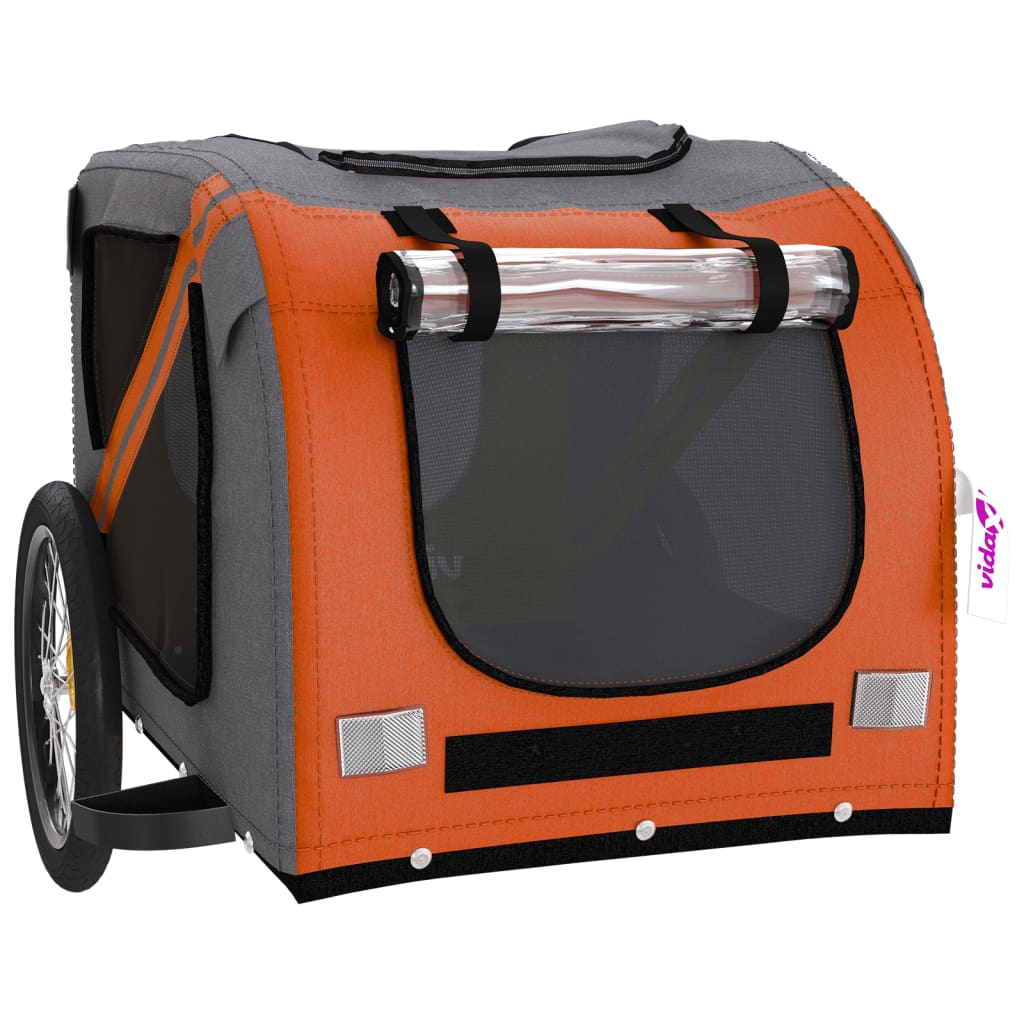 8720845769642_g_en_hd_3 vidaXL Pet Bike Trailer Orange and Black Oxford Fabric&Iron - Image 5
