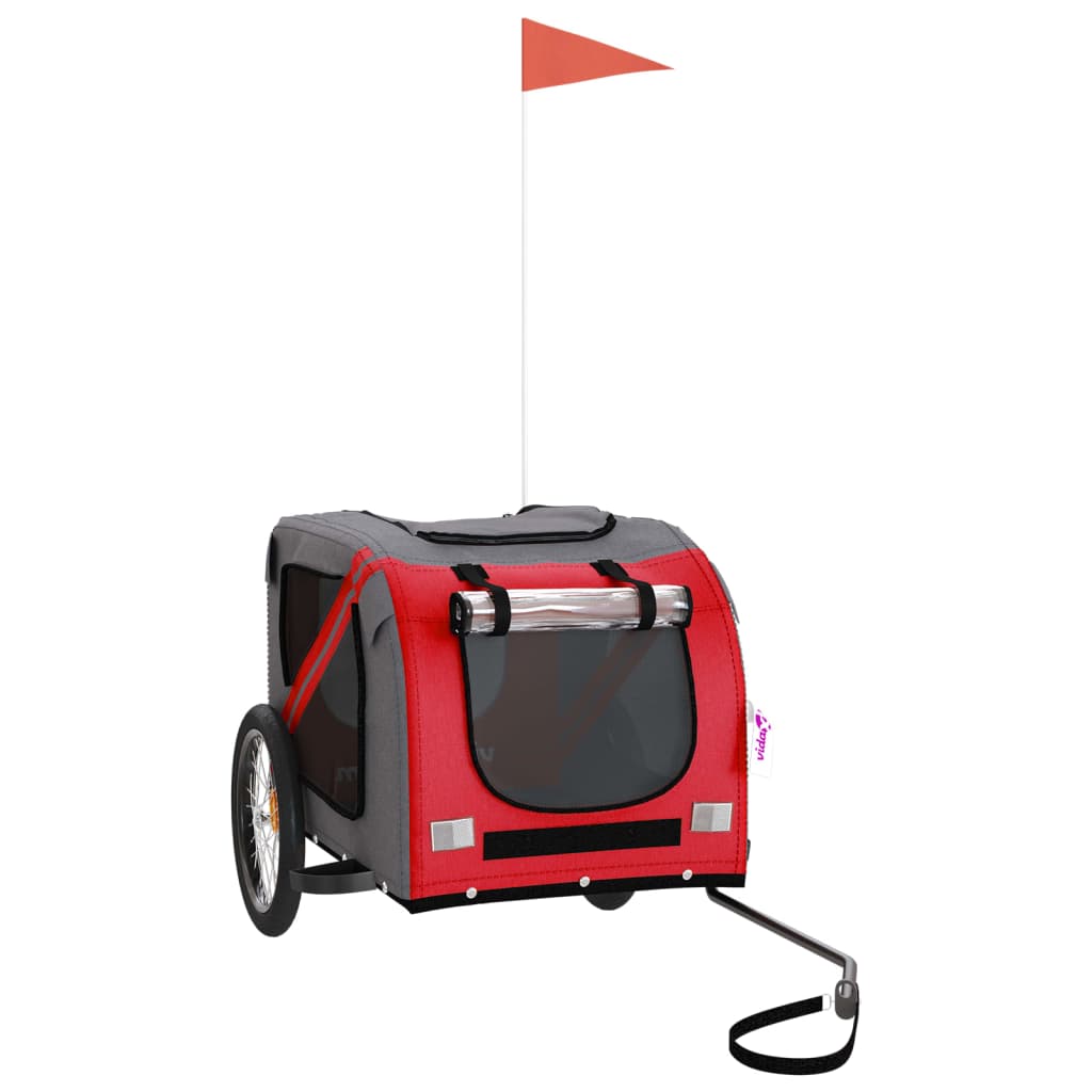 8720845769659_a_en_hd_1 vidaXL Pet Bike Trailer Red and Grey Oxford Fabric and Iron - Image 2