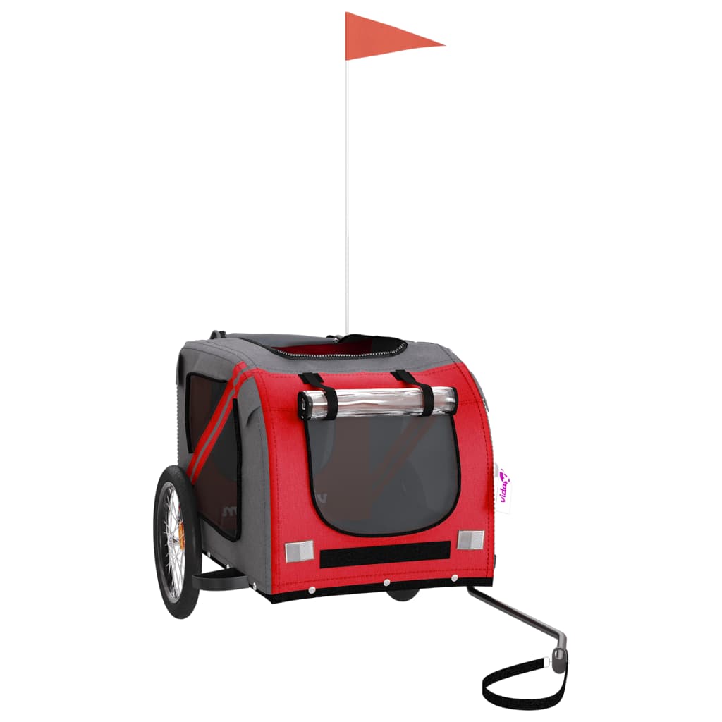 8720845769659_g_en_hd_1 vidaXL Pet Bike Trailer Red and Grey Oxford Fabric and Iron - Image 3