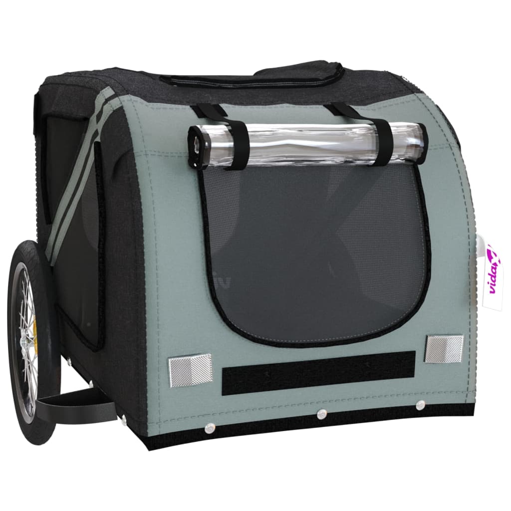 8720845769666_g_en_hd_3 vidaXL Pet Bike Trailer Black and Grey Oxford Fabric and Iron - Image 5