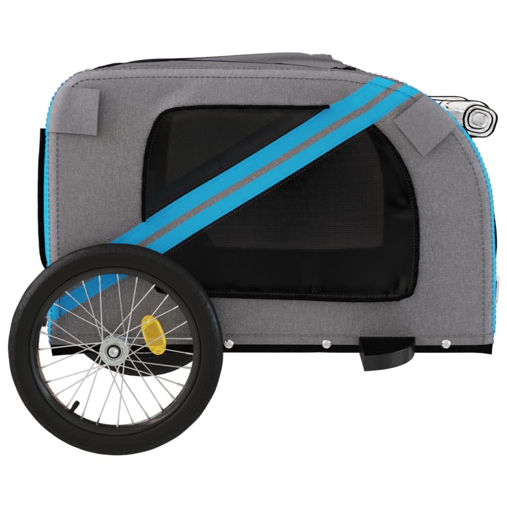8720845769680_g_en_hd_5 vidaXL Pet Bike Trailer Blue and Grey Oxford Fabric and Iron - Image 7