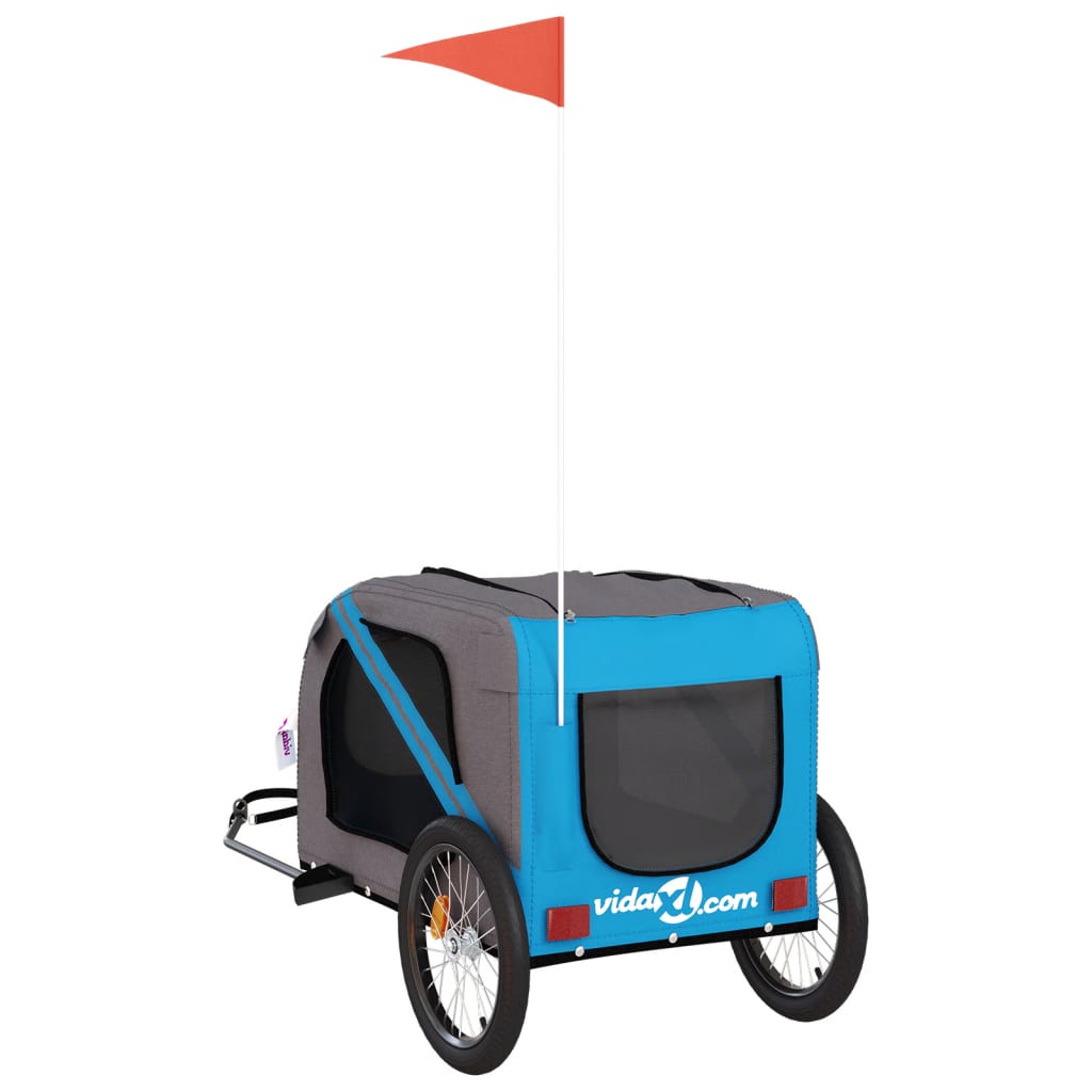 8720845769680_g_en_hd_6 vidaXL Pet Bike Trailer Blue and Grey Oxford Fabric and Iron - Image 8
