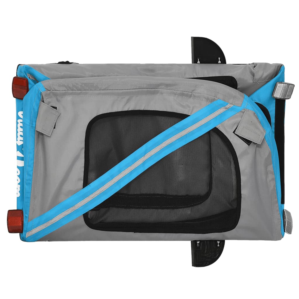 8720845769680_g_en_hd_7 vidaXL Pet Bike Trailer Blue and Grey Oxford Fabric and Iron - Image 9