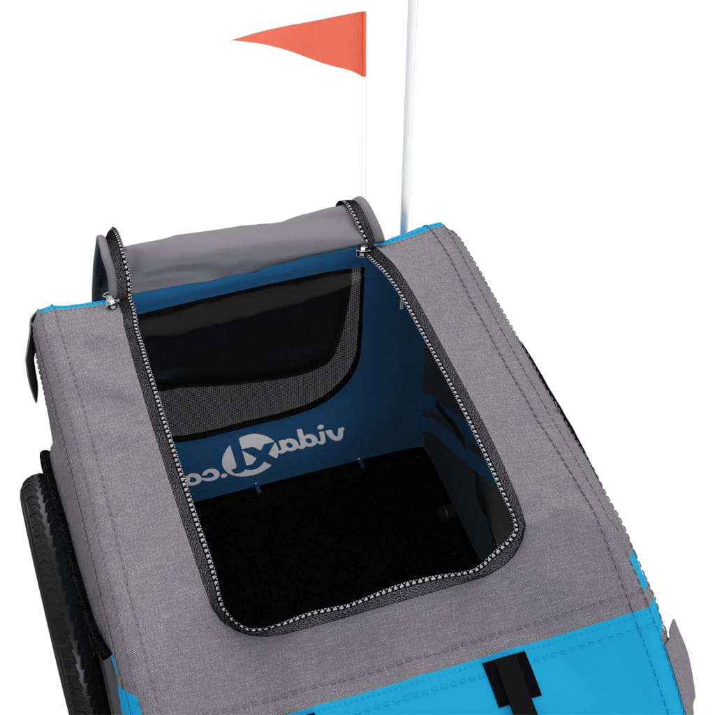 8720845769680_g_en_hd_8 vidaXL Pet Bike Trailer Blue and Grey Oxford Fabric and Iron - Image 10