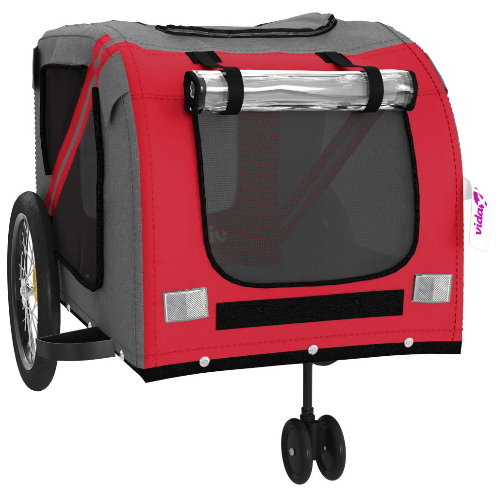 8720845769864_g_en_hd_3 vidaXL Pet Bike Trailer Red and Grey Oxford Fabric and Iron - Image 5