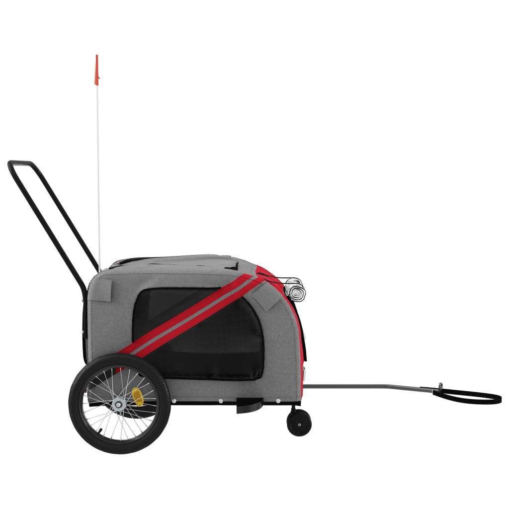 8720845769864_g_en_hd_4 vidaXL Pet Bike Trailer Red and Grey Oxford Fabric and Iron - Image 6