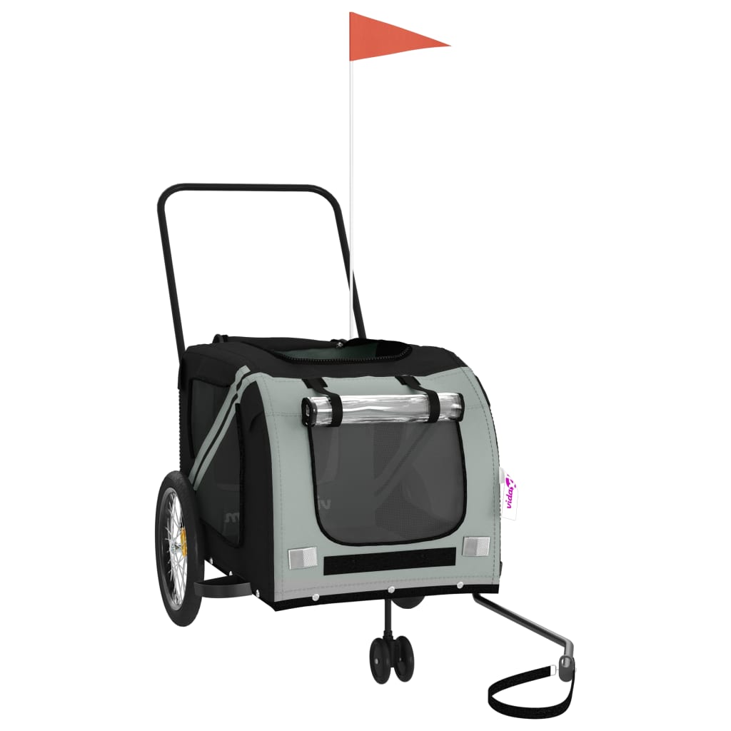 8720845769871_g_en_hd_1 vidaXL Pet Bike Trailer Grey and Black Oxford Fabric and Iron - Image 3