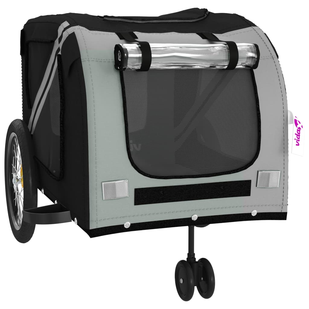 8720845769871_g_en_hd_3 vidaXL Pet Bike Trailer Grey and Black Oxford Fabric and Iron - Image 5