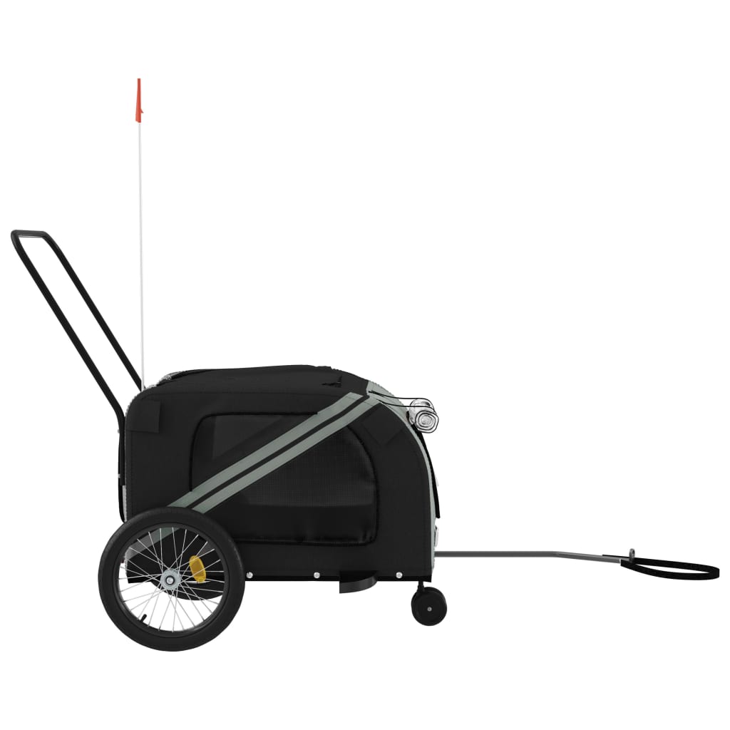 8720845769871_g_en_hd_4 vidaXL Pet Bike Trailer Grey and Black Oxford Fabric and Iron - Image 6