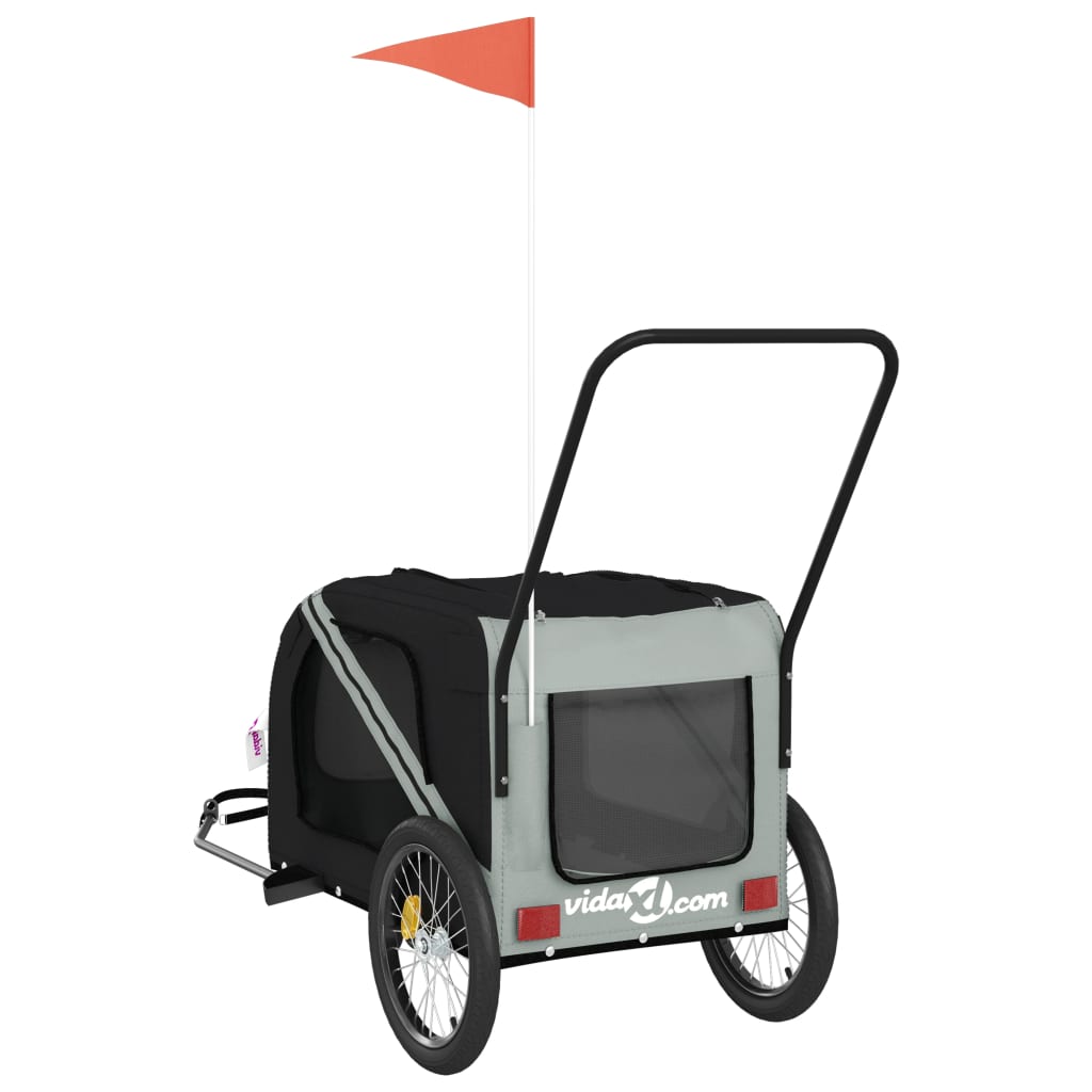 8720845769871_g_en_hd_6 vidaXL Pet Bike Trailer Grey and Black Oxford Fabric and Iron - Image 8