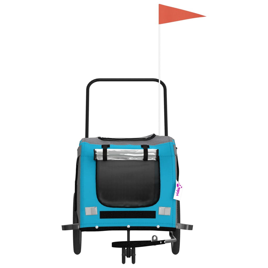 8720845769895_g_en_hd_2 vidaXL Pet Bike Trailer Blue and Grey Oxford Fabric and Iron - Image 4