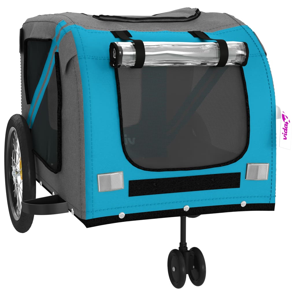 8720845769895_g_en_hd_3 vidaXL Pet Bike Trailer Blue and Grey Oxford Fabric and Iron - Image 5