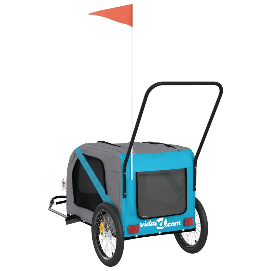 8720845769895_g_en_hd_6 vidaXL Pet Bike Trailer Blue and Grey Oxford Fabric and Iron - Image 8