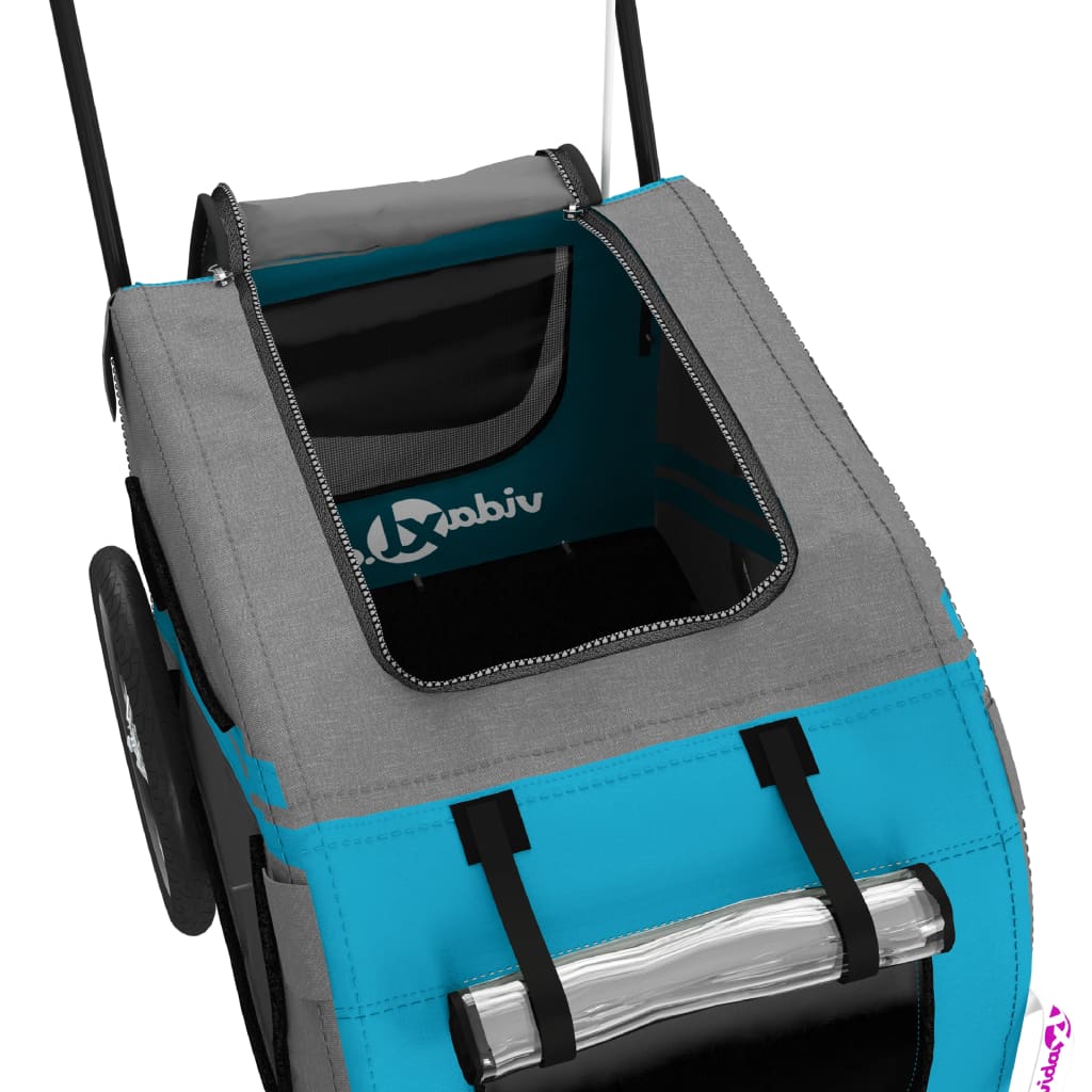 8720845769895_g_en_hd_8 vidaXL Pet Bike Trailer Blue and Grey Oxford Fabric and Iron - Image 10