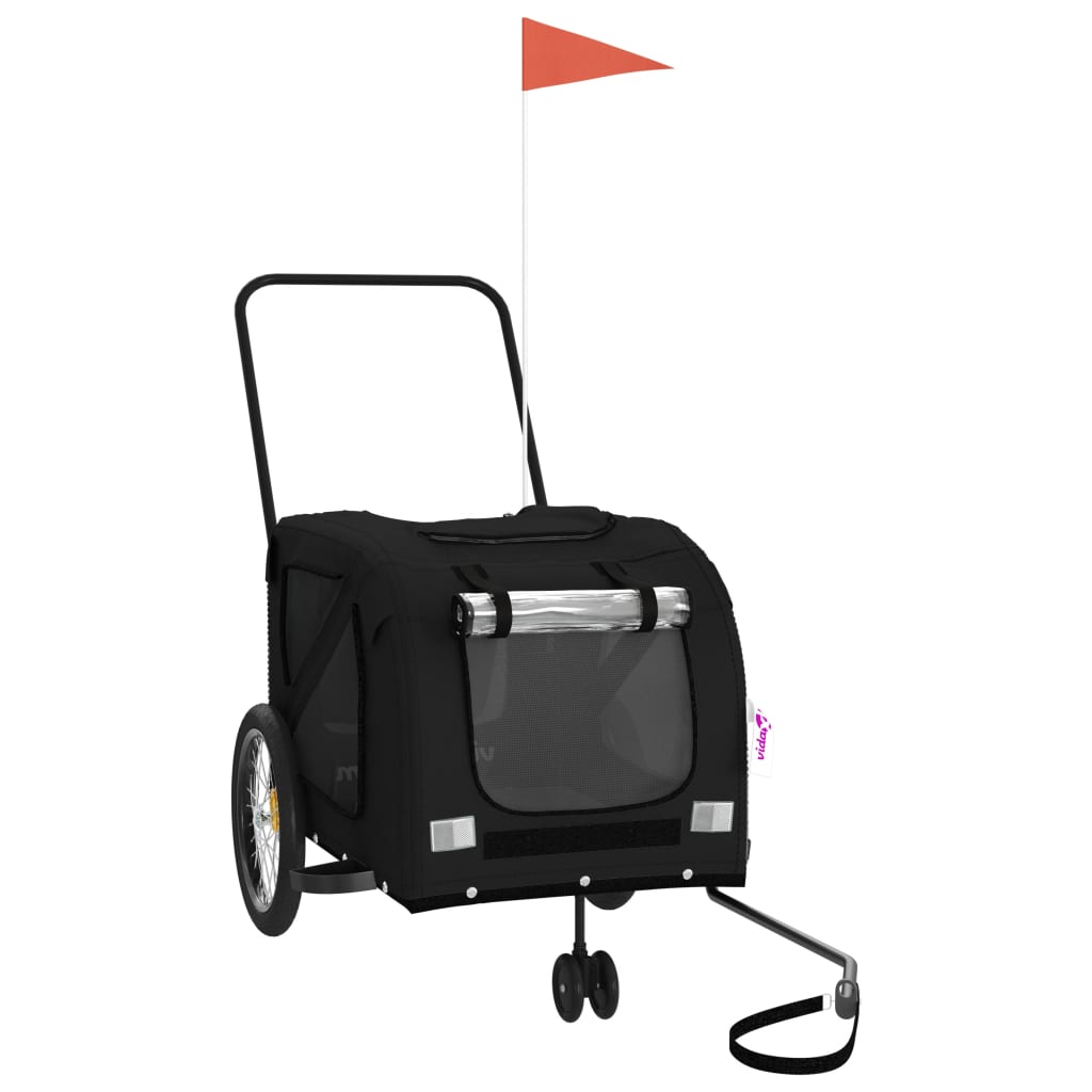 8720845769901_a_en_hd_1 vidaXL Pet Bike Trailer Black Oxford Fabric and Iron - Image 2