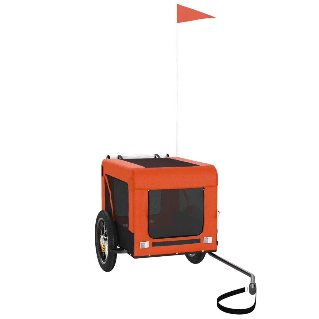 8720845769925_a_en_hd_1 vidaXL Pet Bike Trailer Orange and Black Oxford Fabric&Iron - Image 2