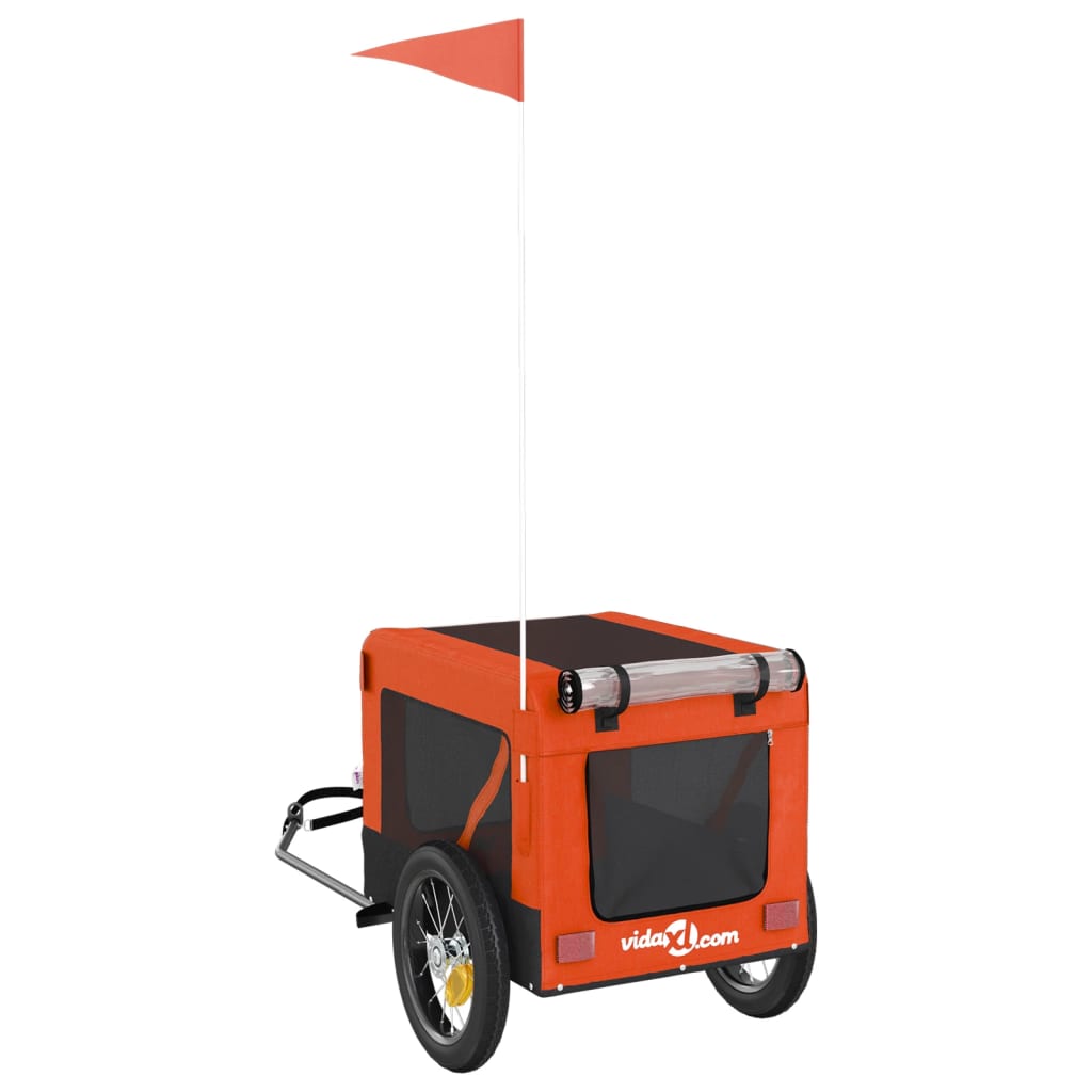 8720845769925_g_en_hd_7 vidaXL Pet Bike Trailer Orange and Black Oxford Fabric&Iron - Image 9