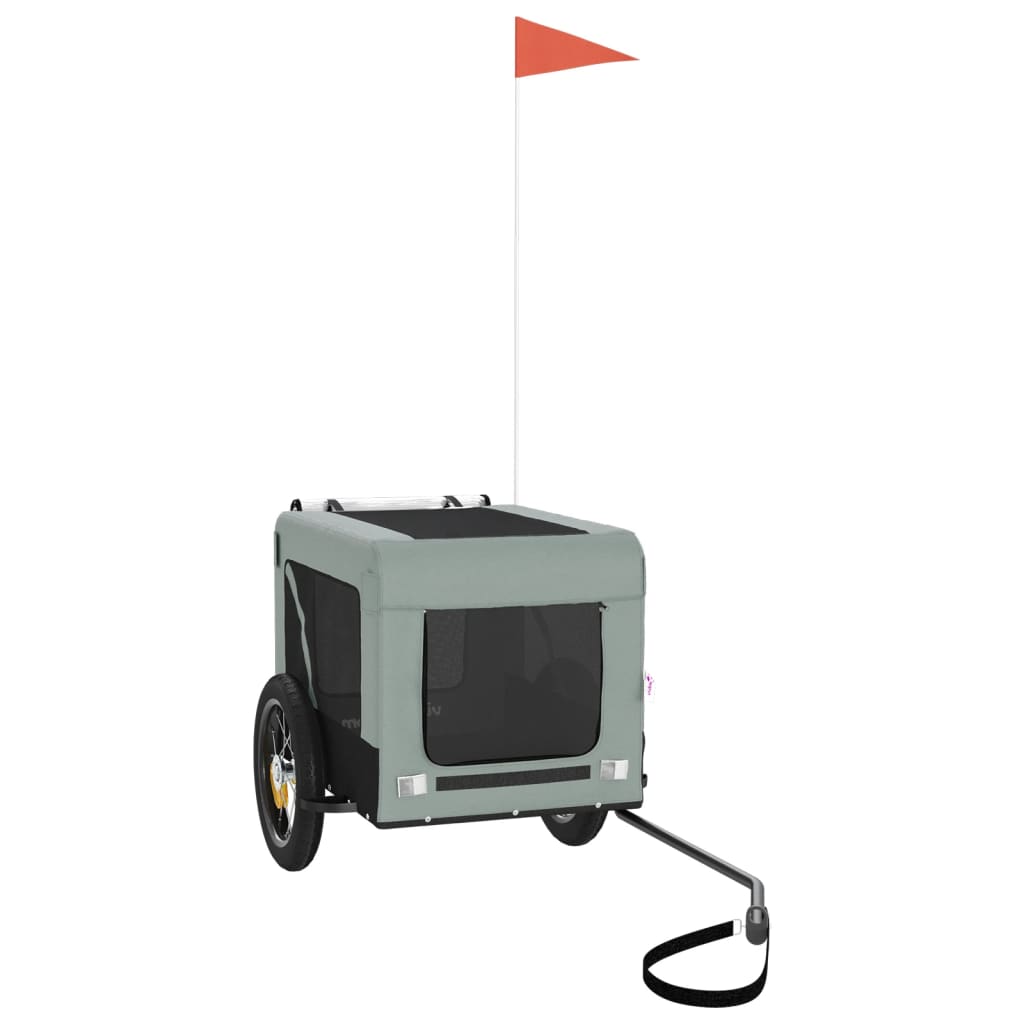 8720845769949_a_en_hd_1 vidaXL Pet Bike Trailer Grey and Black Oxford Fabric&Iron - Image 2