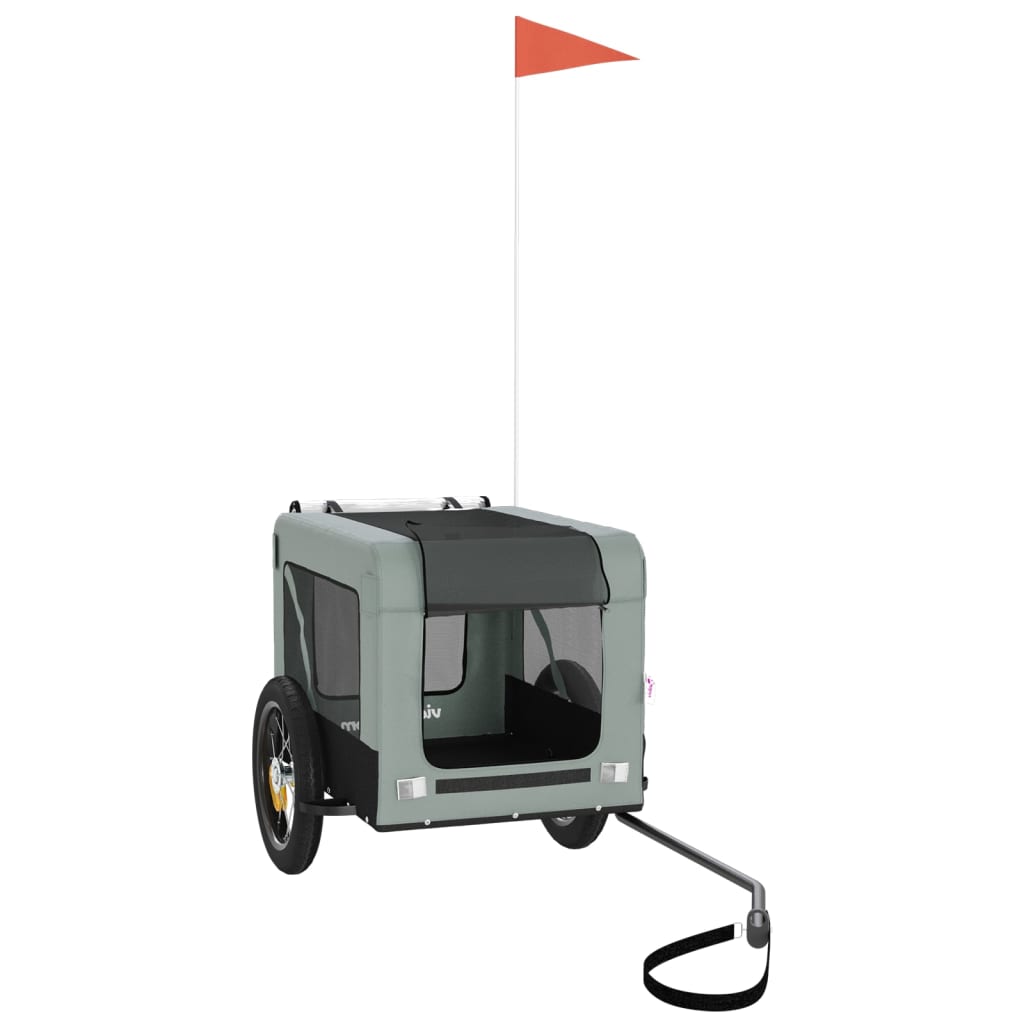 8720845769949_g_en_hd_1 vidaXL Pet Bike Trailer Grey and Black Oxford Fabric&Iron - Image 3