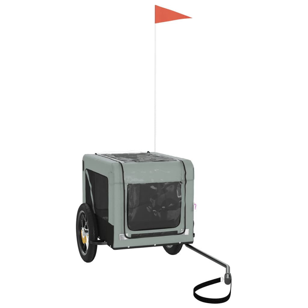 8720845769949_g_en_hd_2 vidaXL Pet Bike Trailer Grey and Black Oxford Fabric&Iron - Image 4