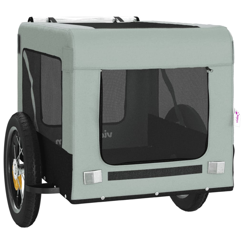 8720845769949_g_en_hd_4 vidaXL Pet Bike Trailer Grey and Black Oxford Fabric&Iron - Image 6