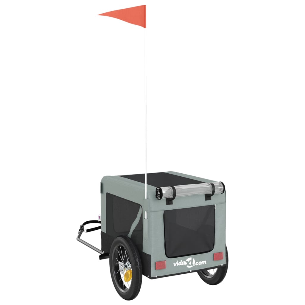 8720845769949_g_en_hd_7 vidaXL Pet Bike Trailer Grey and Black Oxford Fabric&Iron - Image 9