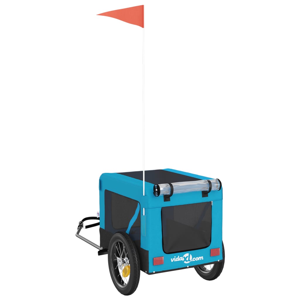 8720845769963_g_en_hd_7 vidaXL Pet Bike Trailer Blue and Black Oxford Fabric&Iron - Image 9