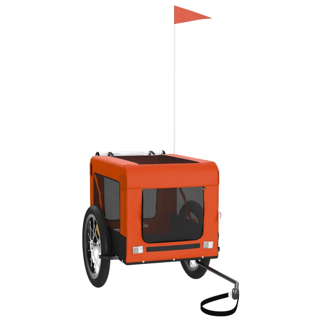 8720845769994_a_en_hd_1 vidaXL Pet Bike Trailer Orange and Black Oxford Fabric&Iron - Image 2