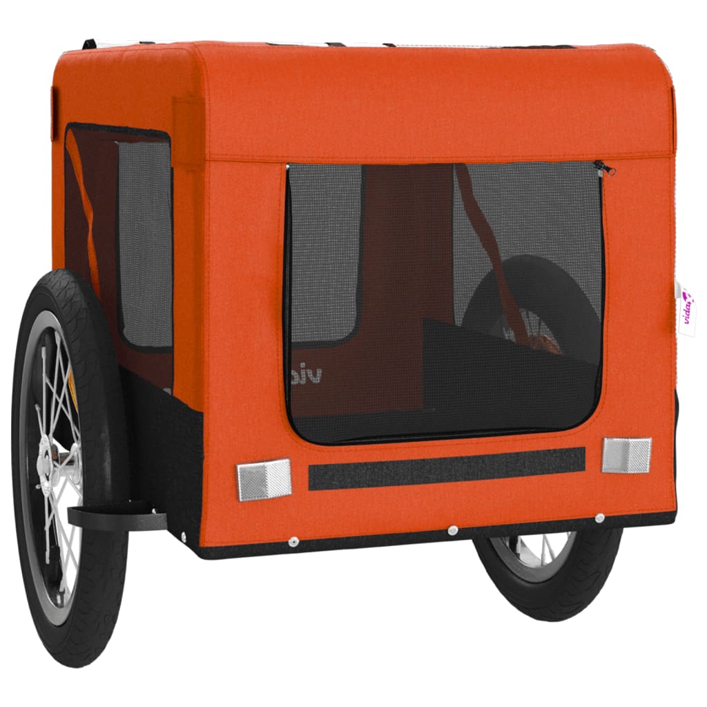 8720845769994_g_en_hd_4 vidaXL Pet Bike Trailer Orange and Black Oxford Fabric&Iron - Image 6
