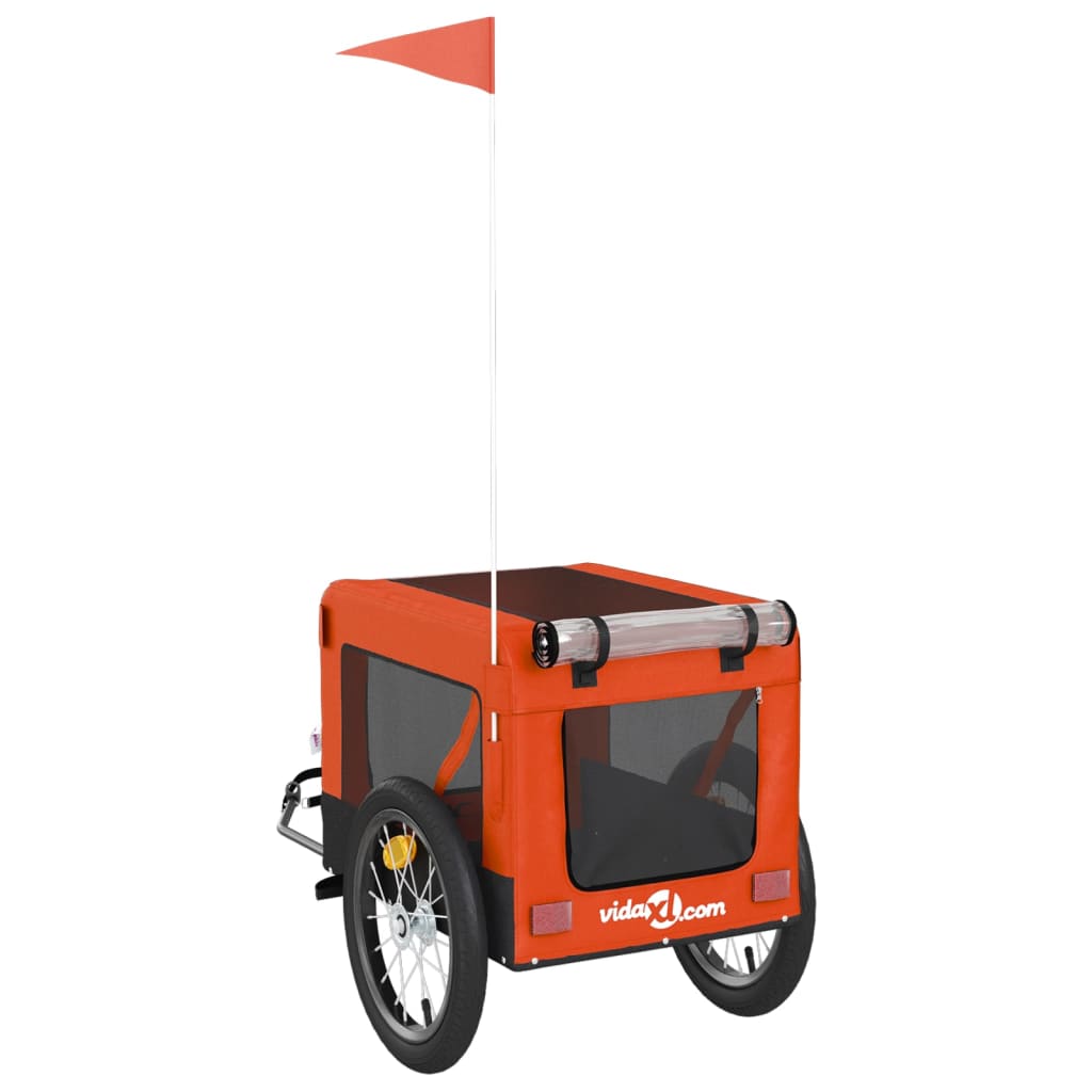 8720845769994_g_en_hd_7 vidaXL Pet Bike Trailer Orange and Black Oxford Fabric&Iron - Image 9