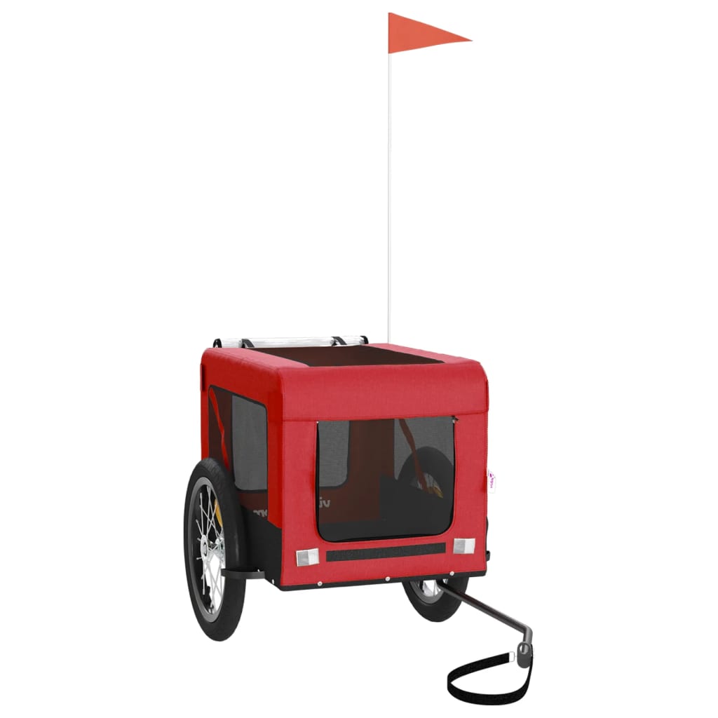 8720845770006_a_en_hd_1 vidaXL Pet Bike Trailer Red and Black Oxford Fabric&Iron - Image 2