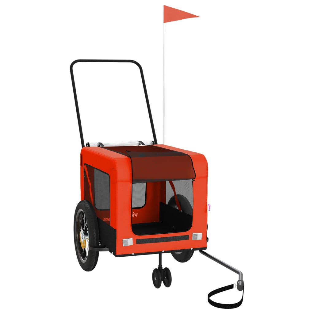 8720845770136_a_en_hd_1 vidaXL Pet Bike Trailer Orange and Black Oxford Fabric and Iron - Image 2