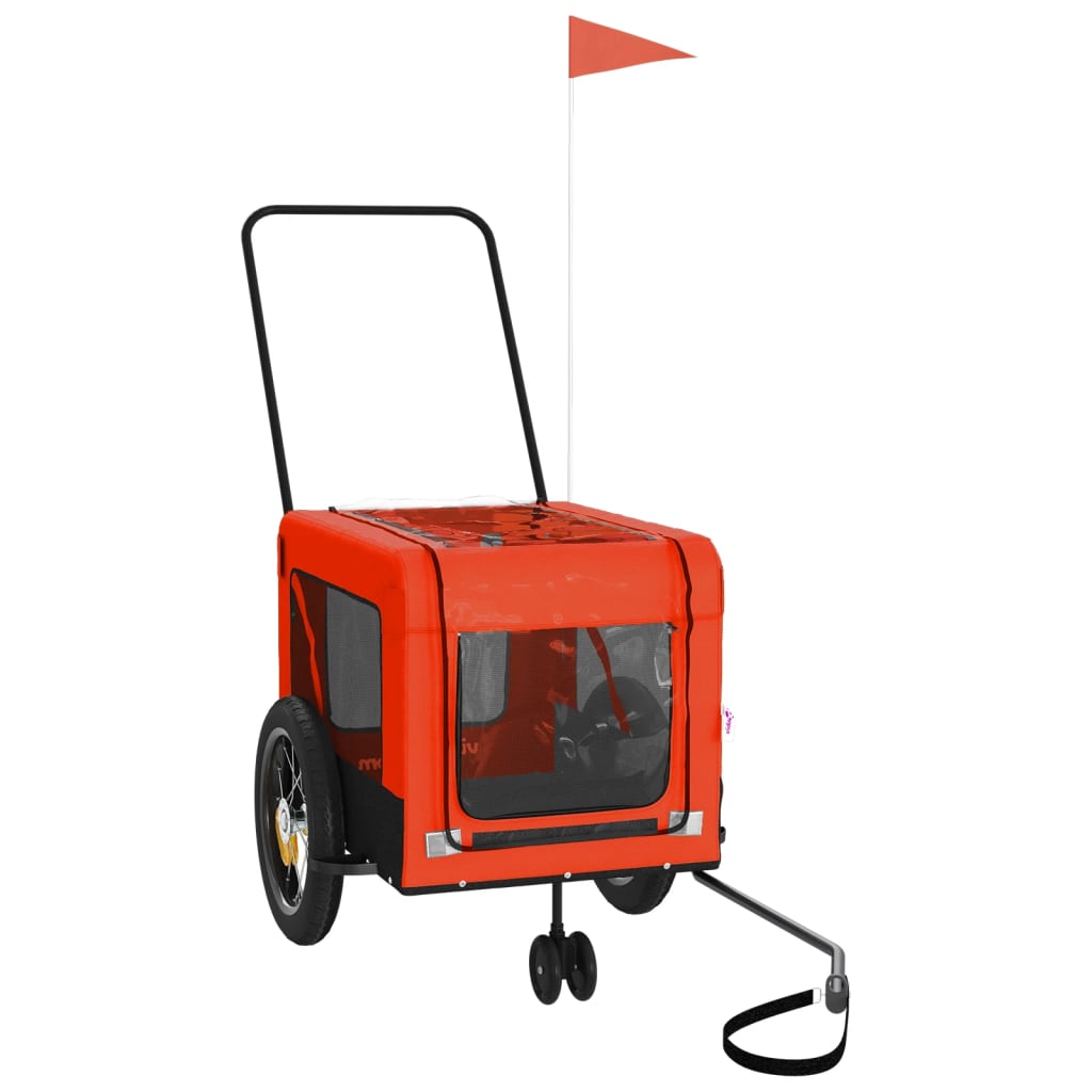 8720845770136_g_en_hd_1 vidaXL Pet Bike Trailer Orange and Black Oxford Fabric and Iron - Image 3