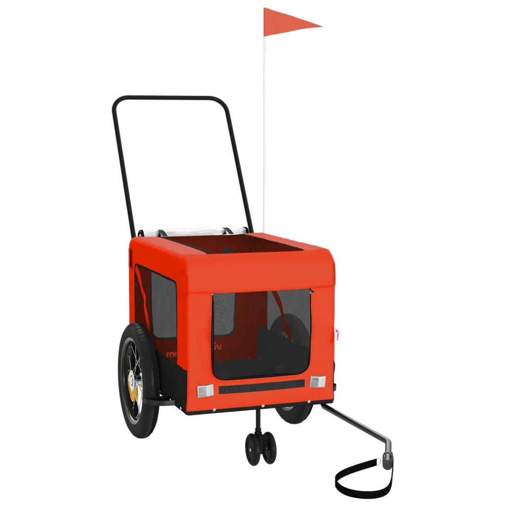 8720845770136_g_en_hd_2 vidaXL Pet Bike Trailer Orange and Black Oxford Fabric and Iron - Image 4